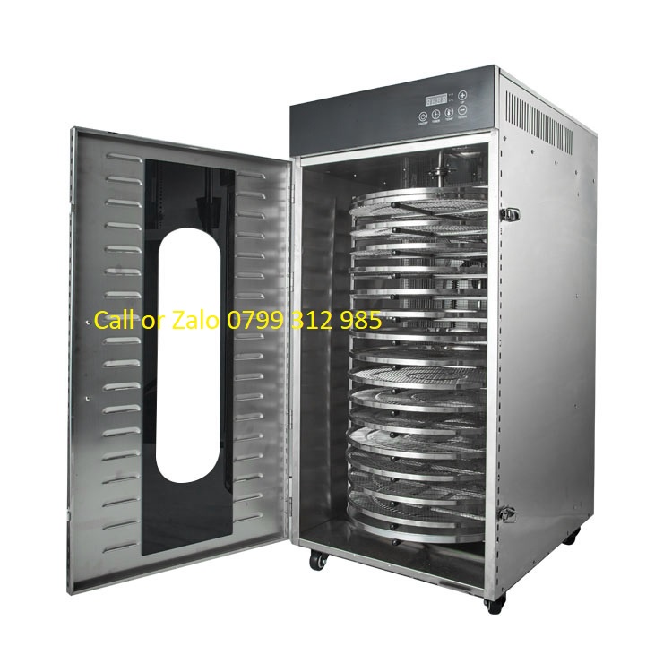 Máy Sấy Khô Trái Cây, Hoa Quả, Thịt Cá 20 Khay Tròn, Bảng Điện Tử Thế Hệ Mới Công Suất 2000W. Công Nghệ Xuất Khẩu Đức