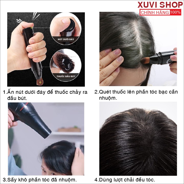 Bút Nhuộm Phủ Che Tóc Bạc Thành Đen Siêu Tốc Bền Màu YUANTAO Hàn Quốc Cao Cấp Chính Hãng Dạng Thỏi Hair Stick- XUVI SHOP | BigBuy360 - bigbuy360.vn