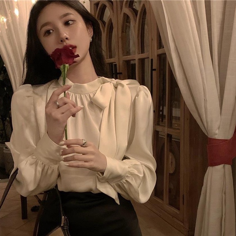 [MURIOKI] Áo Sơ Mi Tay Dài Phong Cách Thời Trang Pháp Mới 2022 Dành Cho Nữ