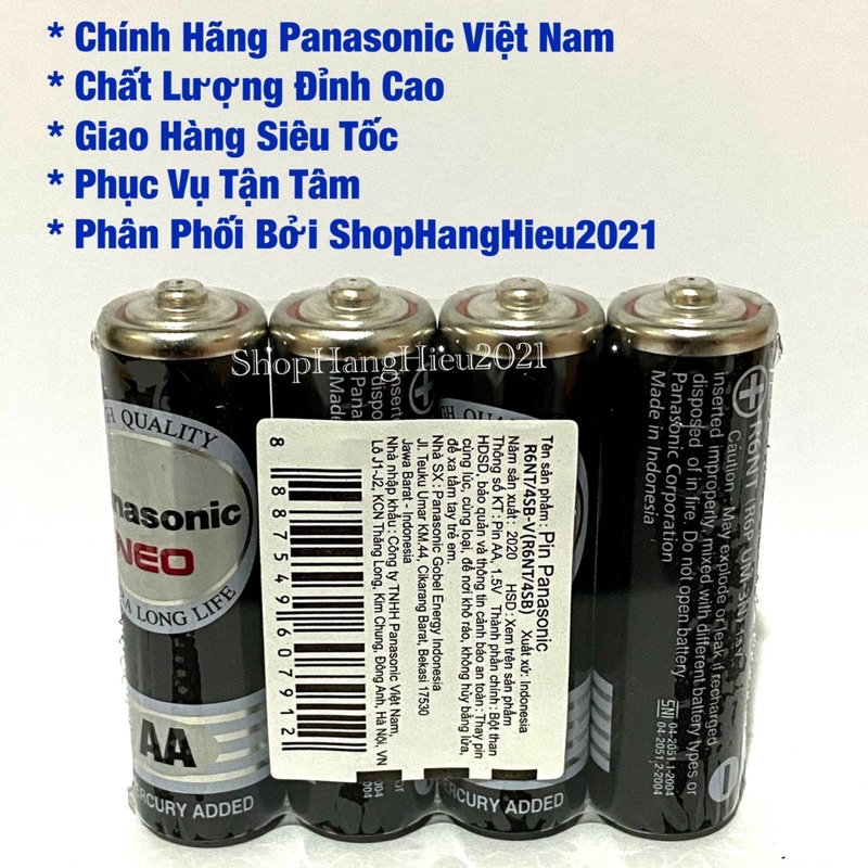 Vỉ 4 Viên Pin AA Panasonic Neo Extra Heavy Duty Chính Hãng Made in Indonesia