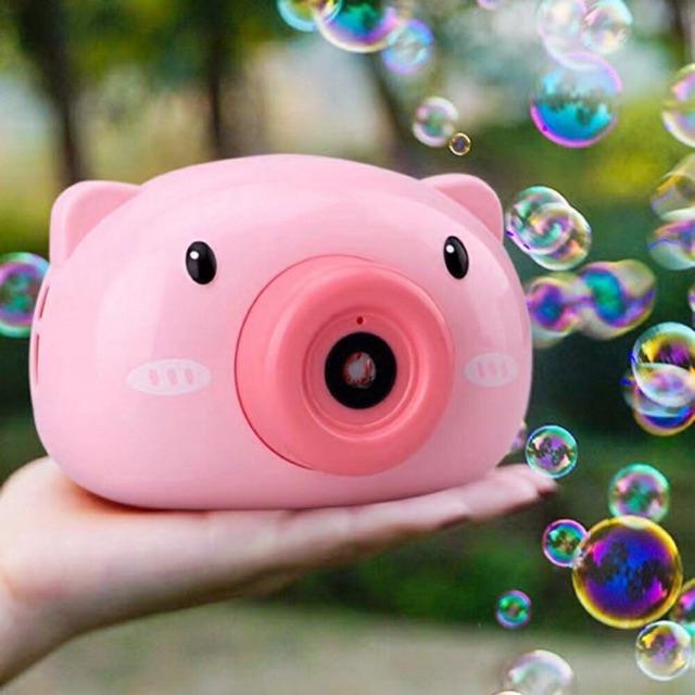 Máy chụp hình bắn bong bóng hình heo đáng yêu