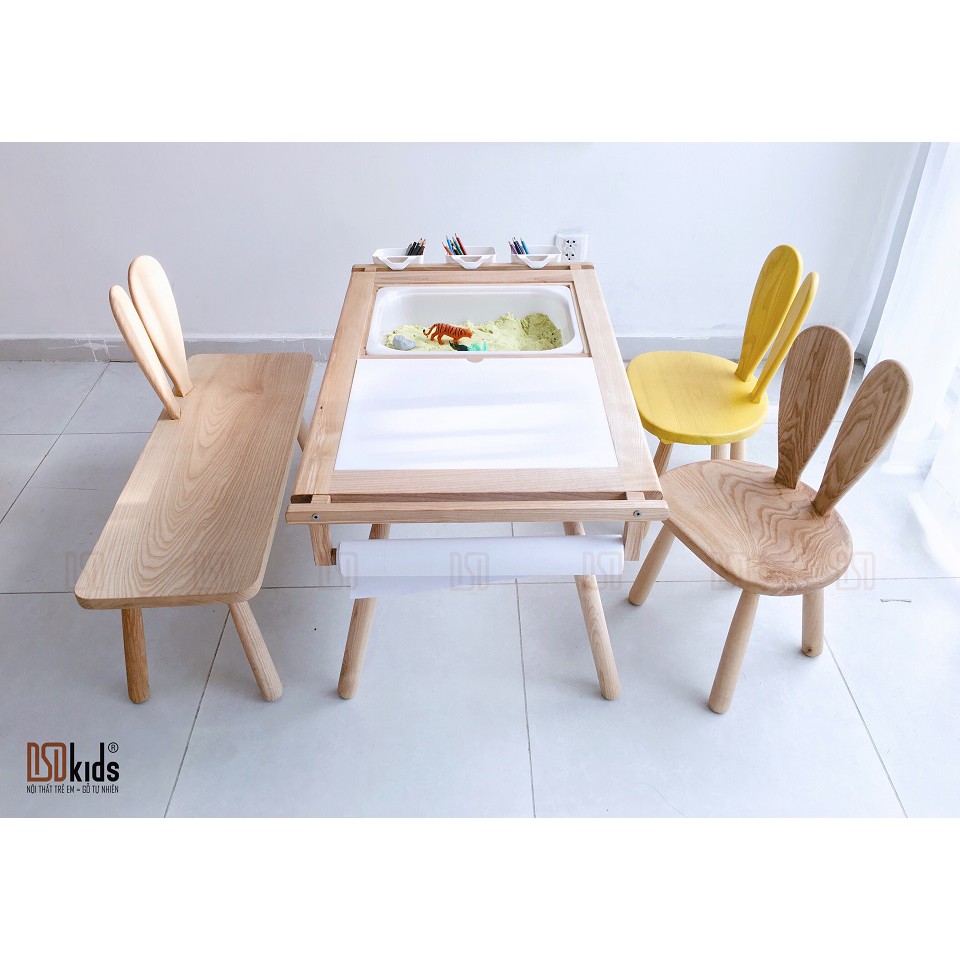 Bàn học cho bé 🛑FREESHIP🛑 Bàn học gỗ 3in1 đa năng cho bé học , chơi , sáng tạo [ Nguyên liệu 100% từ gỗ tự nhiên ] | BigBuy360 - bigbuy360.vn