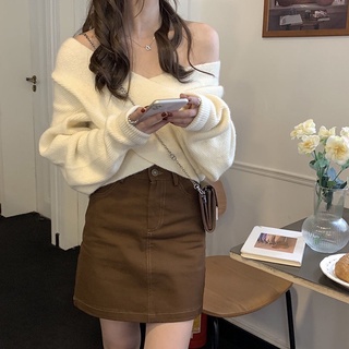 Áo Len Trễ vai phong cách hàn quốc ulzzang thời trang stye trẻ Hàng quảng châu loại 1 kèm ảnh thật .