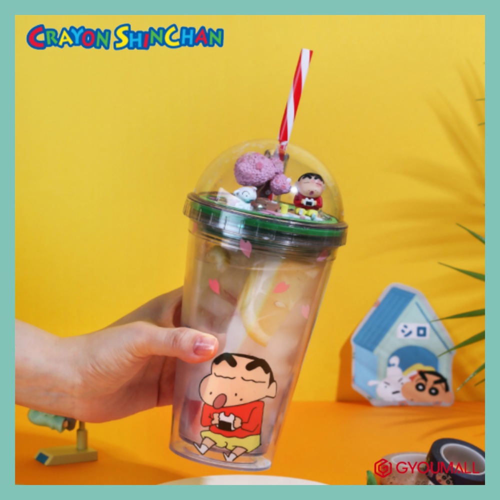 Cốc uống nước bằng thép không gỉ hình hoa anh đào nở và bút chì shin chan / tumbler