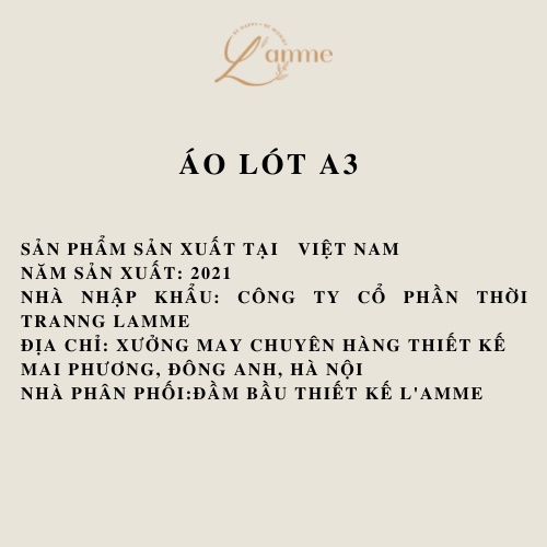 Áo lót không gọng (A3) chất su siêu nhẹ, thấm hút mồ hôi tốt sản phẩm của LAMME