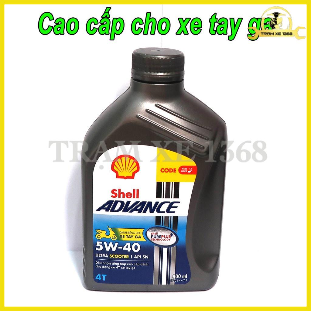 Nhớt Xe Tay Ga 100% tổng hợp Shell Advance Ultra Scooter 5w40 SN MB