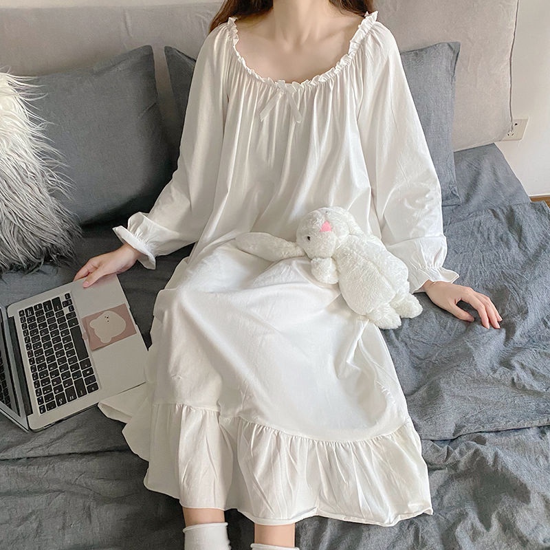 Đồ ngủ tay dài kiểu công chúa dễ thương thời trang xuân thu cho nữ