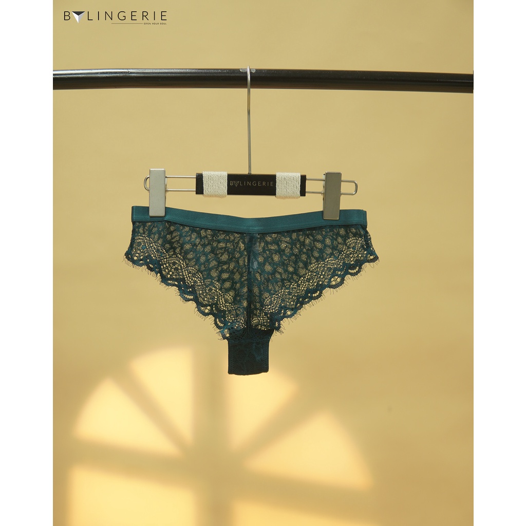 Bộ đồ lót ren nữ BY LINGERIE màu xanh bảo ngọc không gọng không mút B191 | BigBuy360 - bigbuy360.vn
