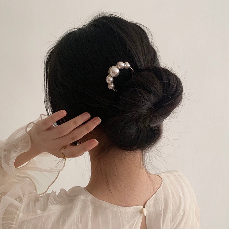 Trâm cài tóc chữ U đính ngọc trai nhân tạo thời trang tinh tế đẹp mắt