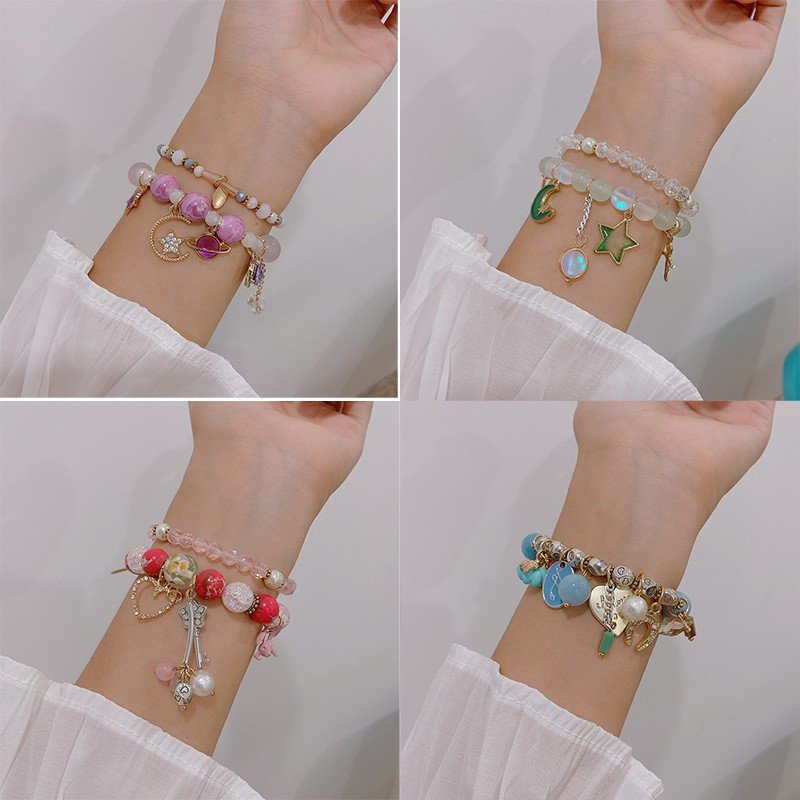 Vòng Tay Đính Đá Pha Lê Phong Cách Hàn Quốc Sang Trọng Thời Trang | BigBuy360 - bigbuy360.vn