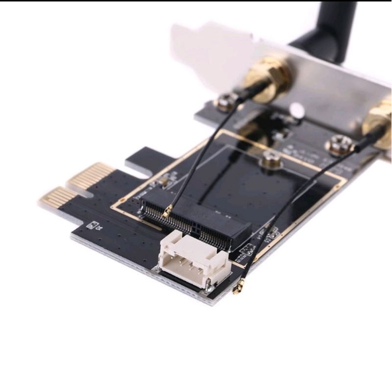 Adapter chuyển đổi wifi M2 sang PCIe với 2 anten Ac cho Intel Ax200,Ac9260,8265 ngw
