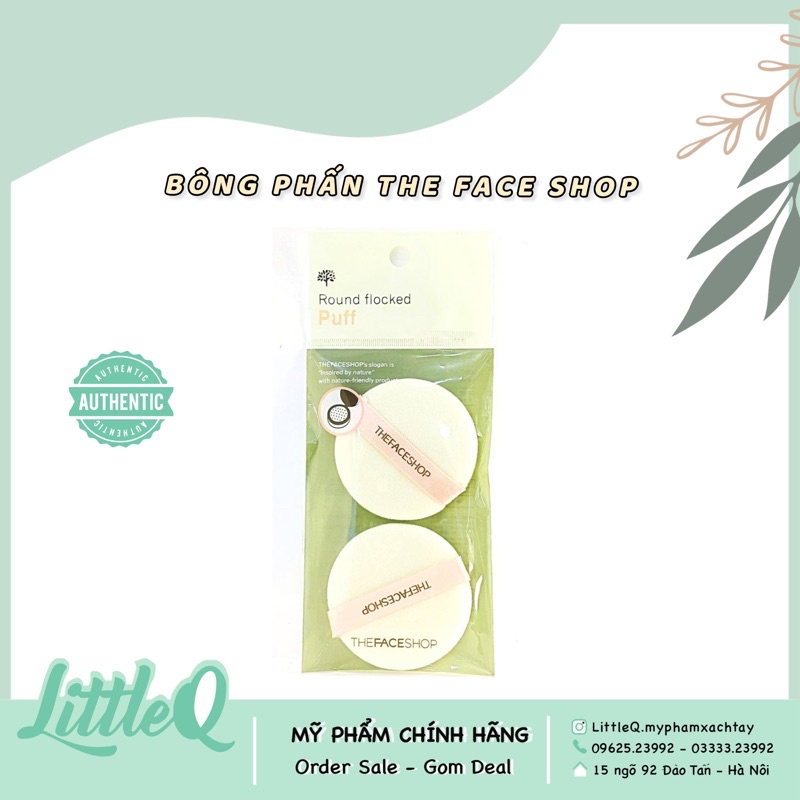 Set Bông Đánh Phấn The Face shop, Bông Trang Điểm TFS cotton mềm mại dễ tán