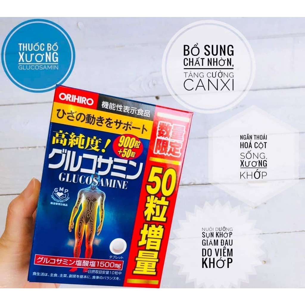 🍀 🍀 🍀 Viên uống bổ sung Glucosamine Orihiro Nhật Bản giảm đau xương khớp 900 viên