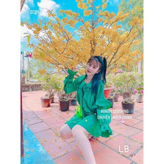 Áo váy sơmi bánh bèo