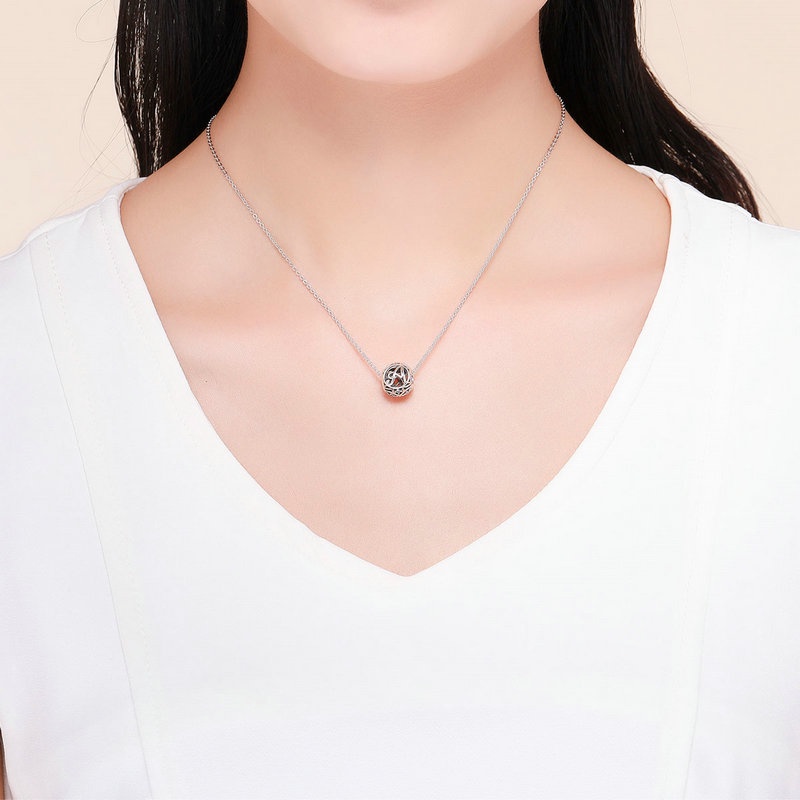 Bamoer Hạt Charm Bạc 925 Đính Hạt chữ cái A~Z Cho Tự Làm Vòng Tay Vòng Cổ Trang Sức Phụ Kiện