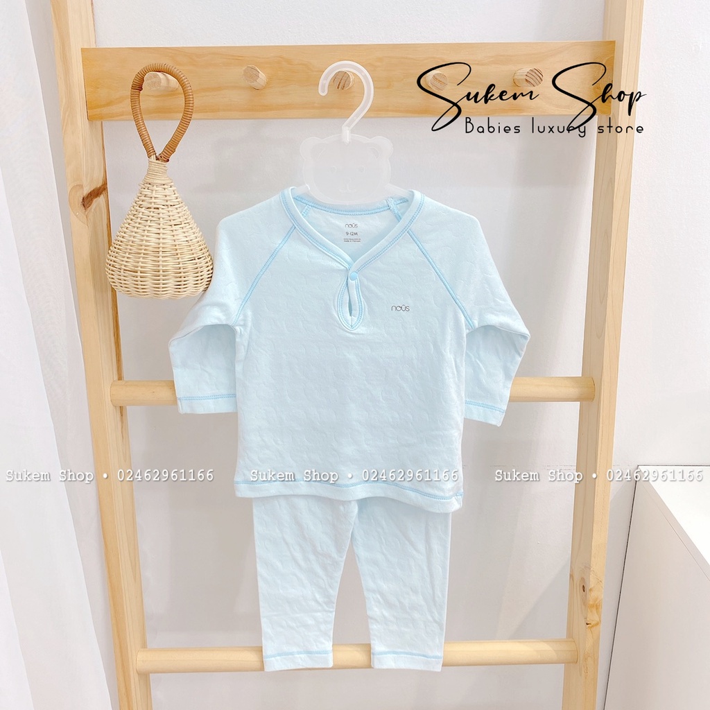 Bộ Dài Tay Nous Thu Đông/Bộ Cài Vai Dài Chui Đầu Nous Mềm Ấm Cho Bé