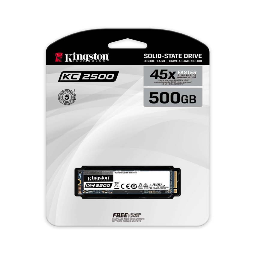 Ổ cứng SSD Kingston 500Gb KC2500 M.2 2280 NVME PCIe Đọc 3500MB/s - Ghi 2500MB/s -SKC2500M8/500G