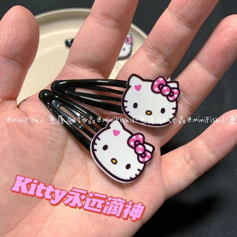 Kẹp tóc hello kitty đen cute