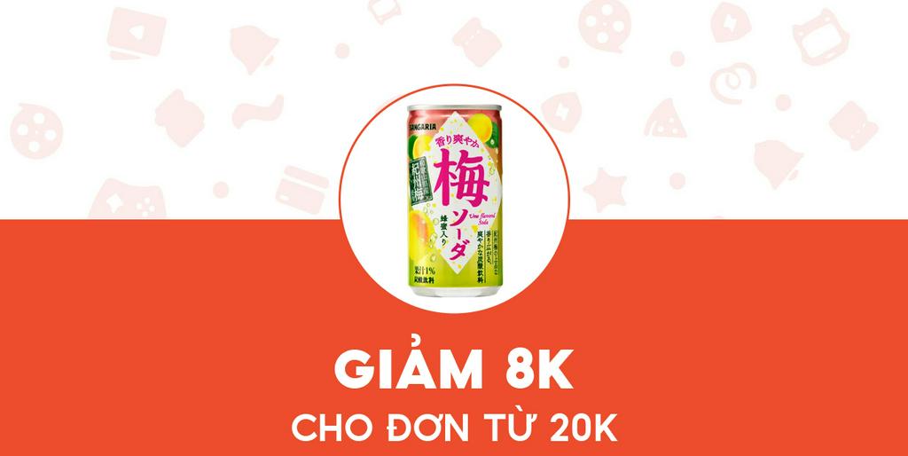 - FUJI MARKET - Giảm 8K cho Lon soda mận Sangaria 190g