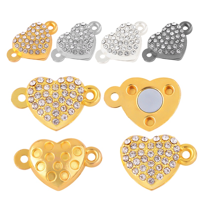 Móc nối vòng cổ / vòng tay/ khóa nối nam châm đính đá màu vàng / bạc tiện lợi