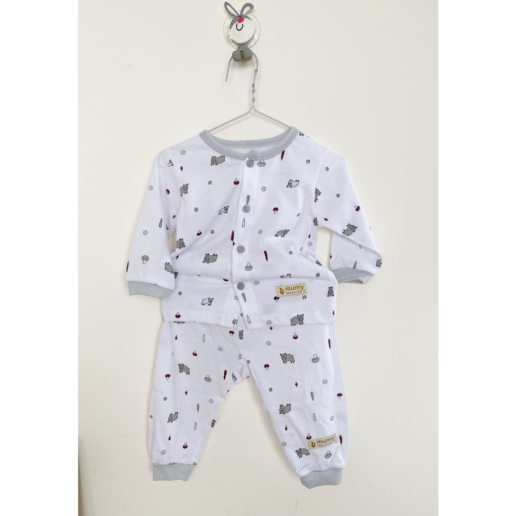 Bộ quần áo MUMY dài tay 100% cotton CÓ ĐÁP ĐŨNG