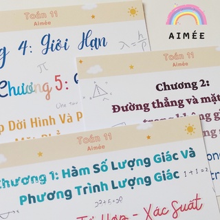 CŨ - Sticker Tiêu Đề Chương Toán 11 ( Math 11) | Aimée