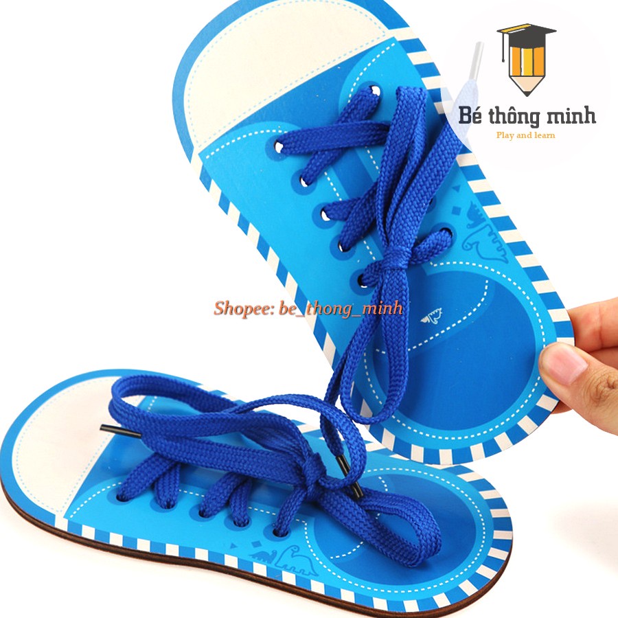 Đồ chơi tập buộc dây giầy + xâu cúc áo chuẩn montessori thực hành cuộc sống