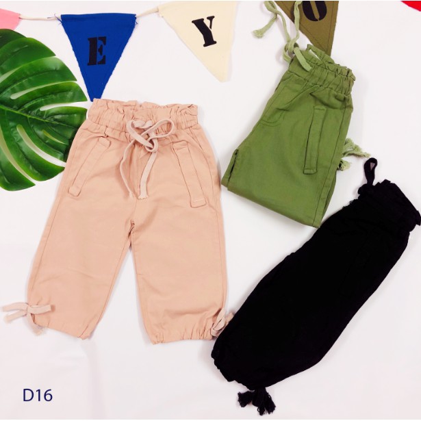 Quần đũi dài Jogger cho bé gái (từ 1 - 8 tuổi) VEMZKIDS