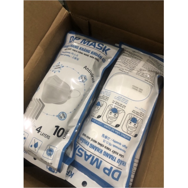 [1 thùng 300 cái)( 30 túi)]Khẩu Trang 4D DP Mask Chuẩn Hàn Quốc (quangdongdogiadung)