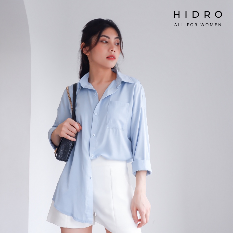 Áo sơ mi nữ HIDRO cơ bản chất liệu lụa Twill cao cấp HS102