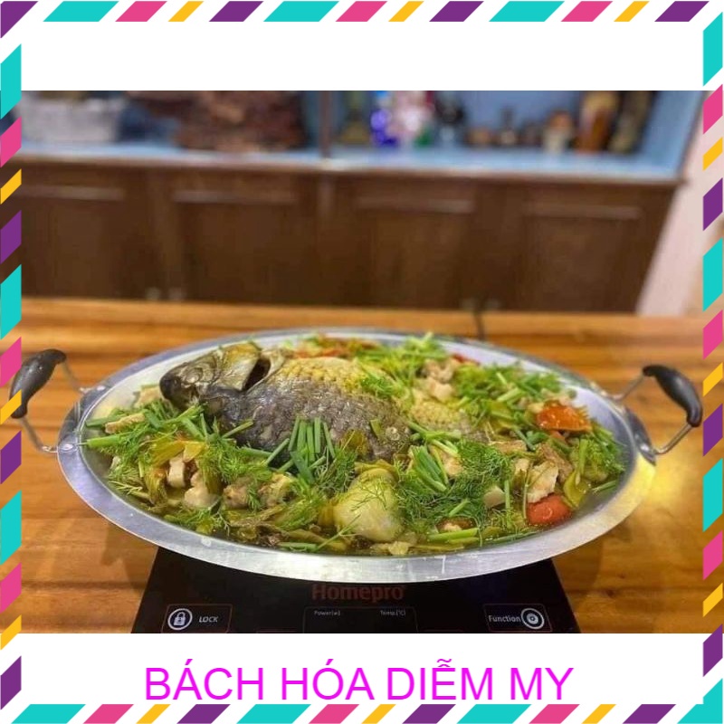 Nồi lẩu cá chép om dưa inox hàng Việt Nam, dùng được tất cả các loại bếp nhiệt bếp ga , điện ,bếp từ rất tiện dụng