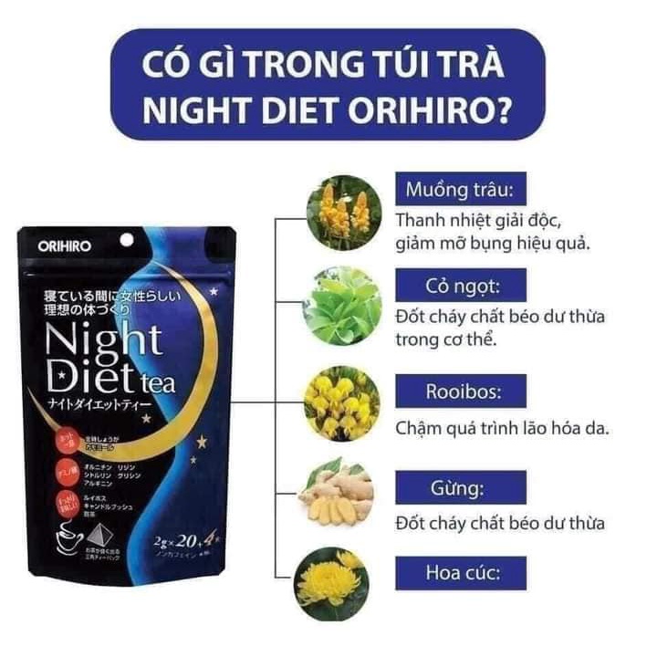 Trà hỗ trợ giảm cân ban đêm Orihiro Night Diet Tea Nhật Bản
