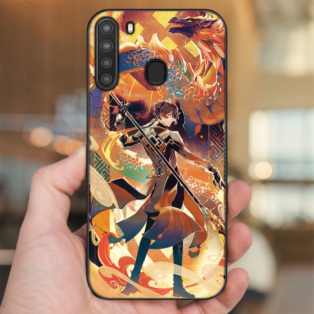 Ốp lưng Samsung A21 viền đen in hình Zhongli Genshin Impact