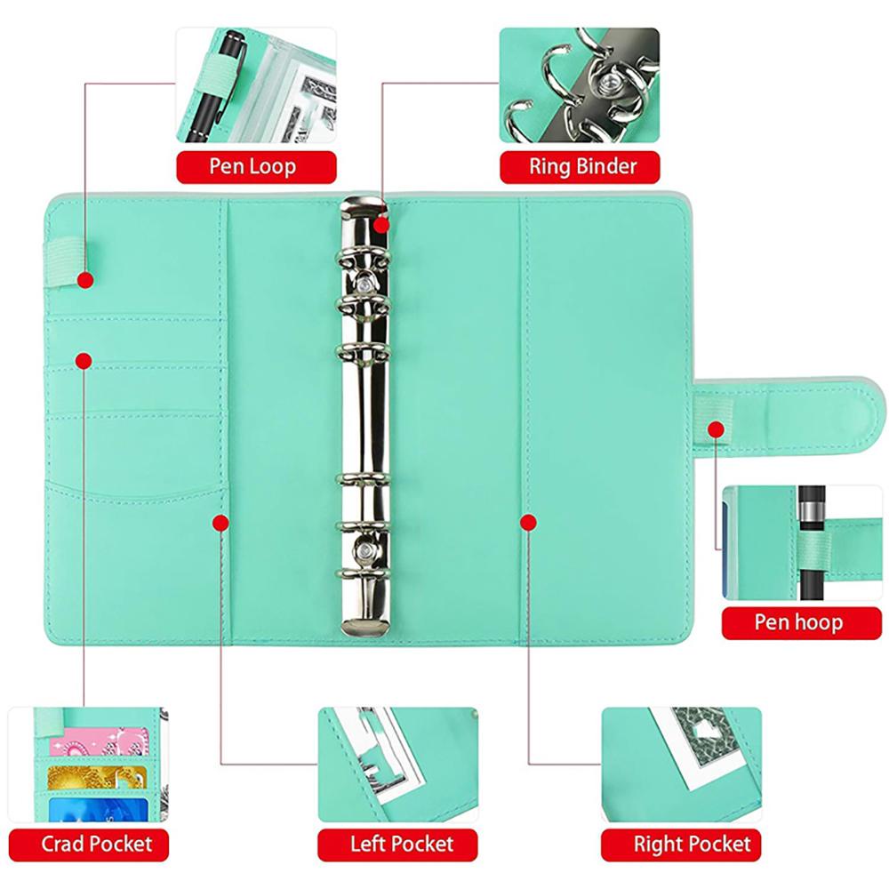 Sổ Tay Ghi Chú + 2 Nhãn Dán 6 Vòng + 12 Tờ Giấy Dán In Chữ Trang Trí