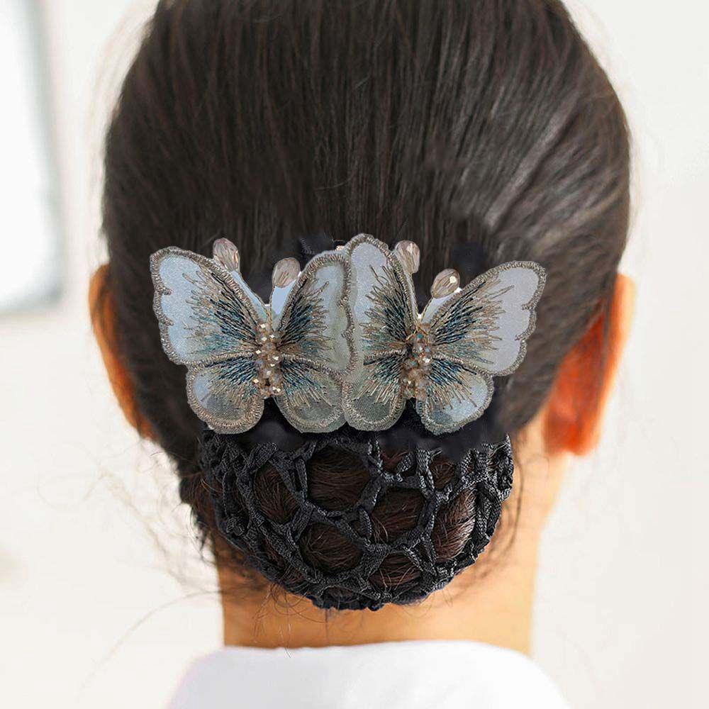 Ngà Voi Kẹp Lò Xo Cho Nữ Phục Vụ Hàng Không Ngọt Ngào|Vỏ Lưới Bọc Kẹp Tóc Y Tá