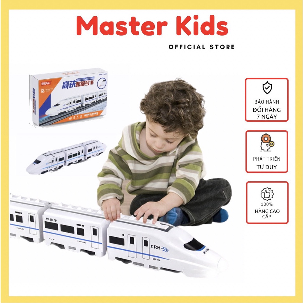 [SALE] Đồ chơi tàu lượn xe lửa siêu tốc cho bé có nhạc và đèn, tự động tránh chướng ngại vật Master Kids