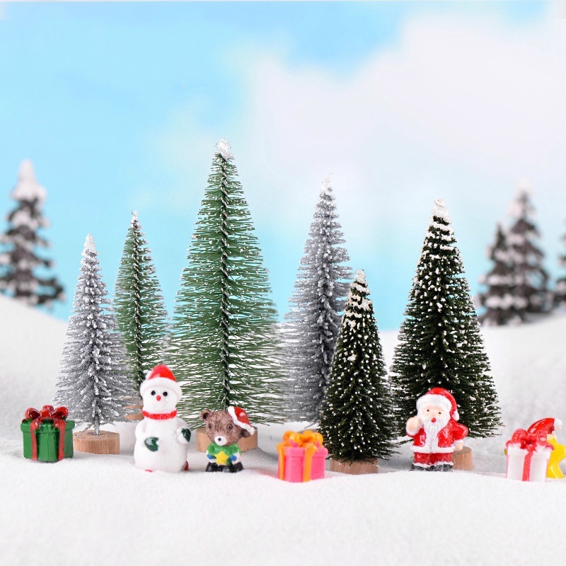 Set 2 Cây Thông Noel Mini Nhân Tạo Dùng Để Trang Trí Giáng Sinh Tiện Dụng