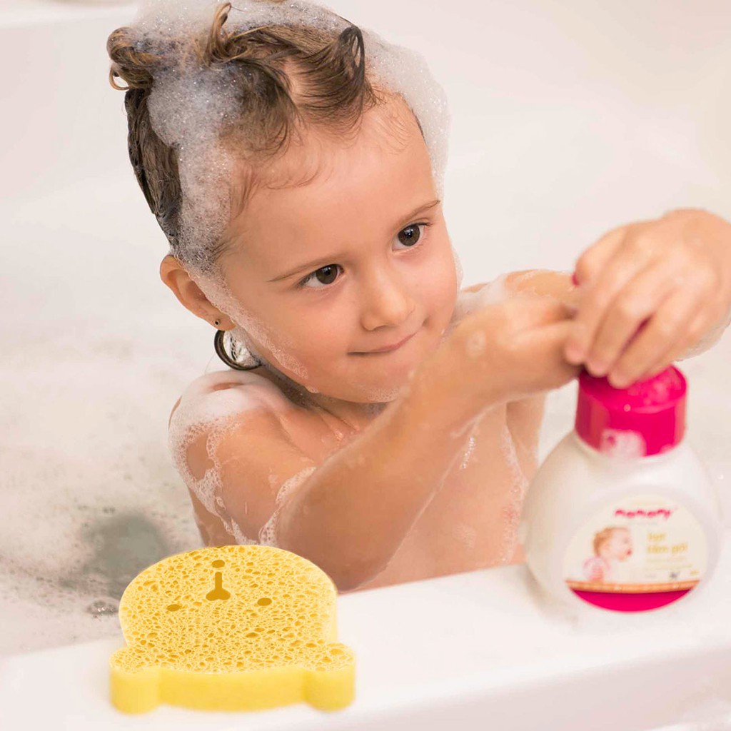 Miếng tắm bọt biển Cellulose tự nhiên Mamamy, tẩy da chết, an toàn cho trẻ sơ sinh