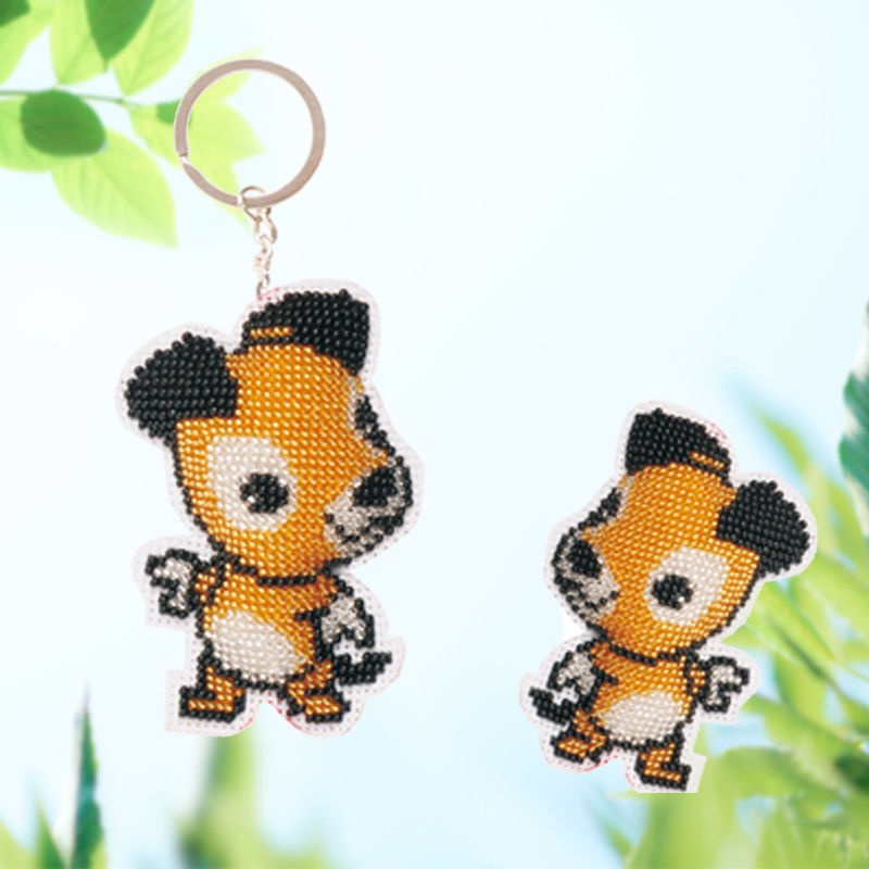 Móc khóa thêu chữ thập, móc khóa kết cườm, mẫu mười hai con giáp cực cute, cực yêu (tự thêu)