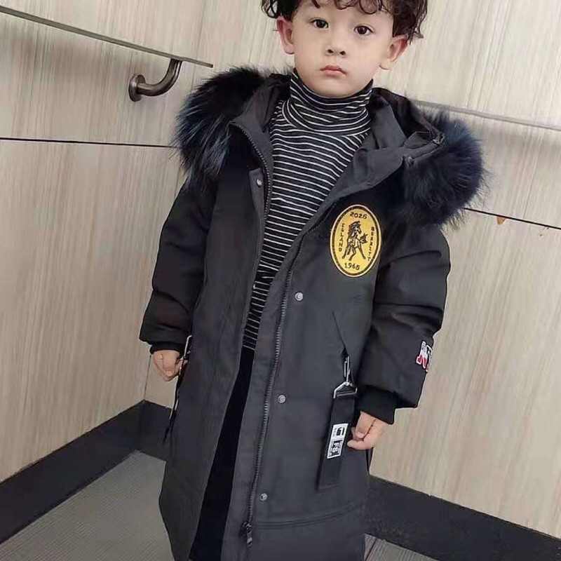 Áo Khoác Phao Dáng Dài Bé Trai Và Thanh Niên 1m15-1m65