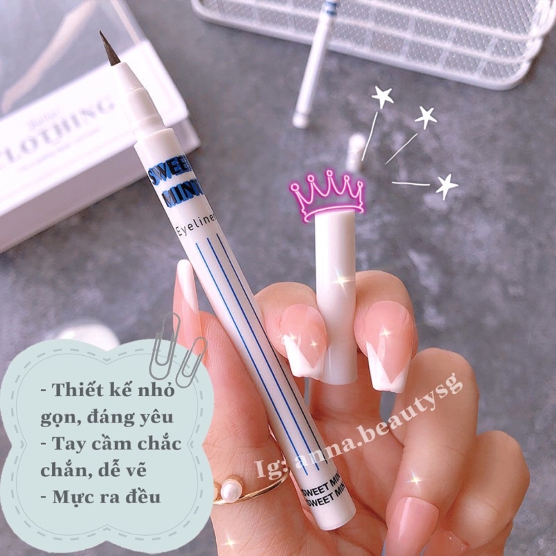 Bút kẻ bọng mắt cười và nếp mi mắt Sweet mint chống nước lâu trôi
