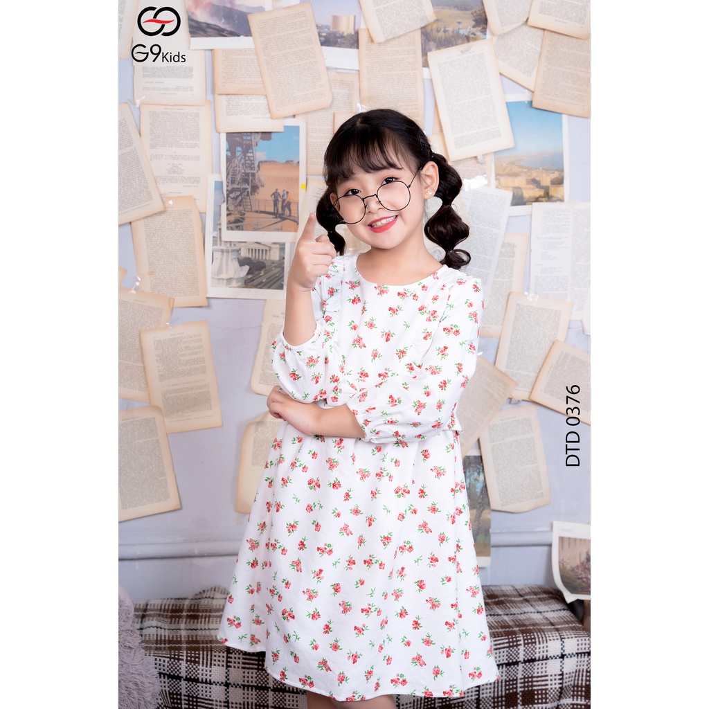 Váy bé gái tay dài 2 lớp 0376 G9moza