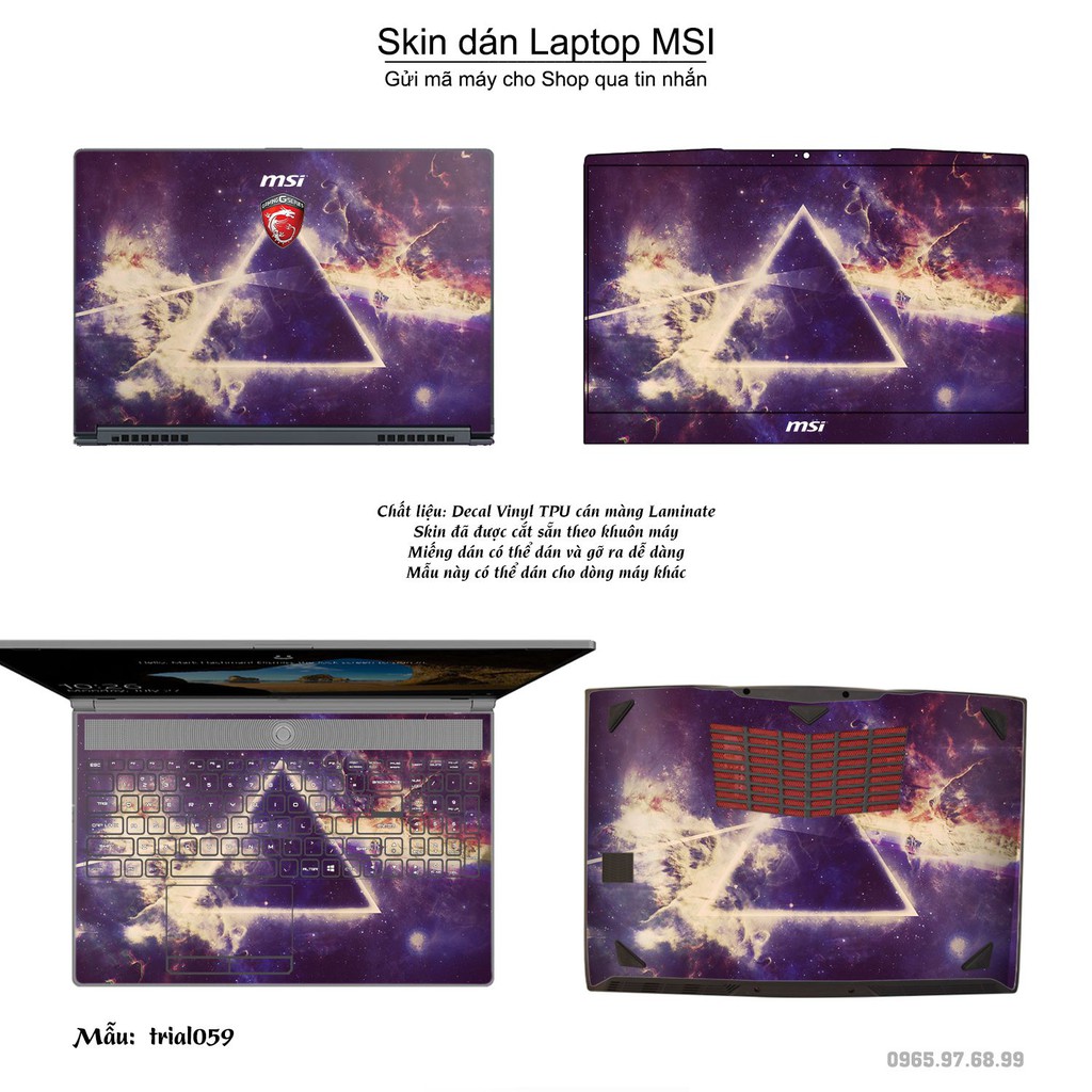 Skin dán Laptop MSI in hình Đa giác _nhiều mẫu 10 (inbox mã máy cho Shop)