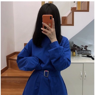 Đầm thun dáng suông kèm đai