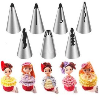 Bộ 8 đui bắt kem váy búp bê