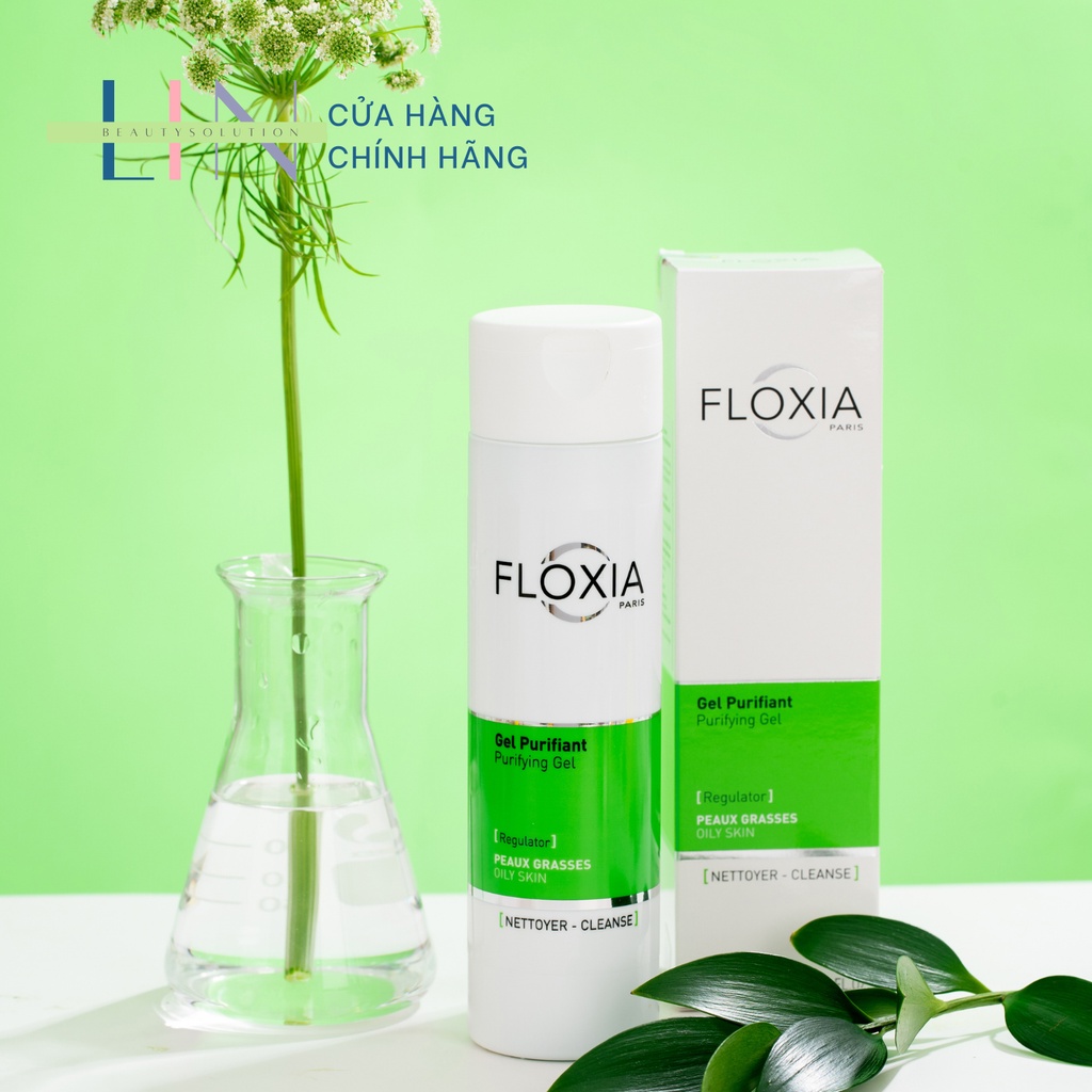FLOXIA - PURIFYING GEL REGULATOR Gel rửa mặt dịu nhẹ, kháng khuẩn và giảm viêm dành cho da nhờn, mụn