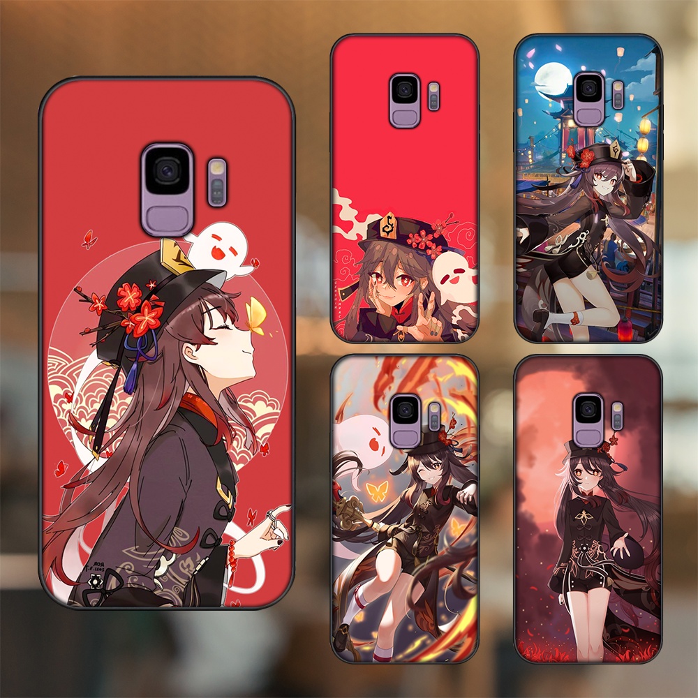 Ốp lưng Samsung S9 viền đen in hình Hutao Genshin Impact