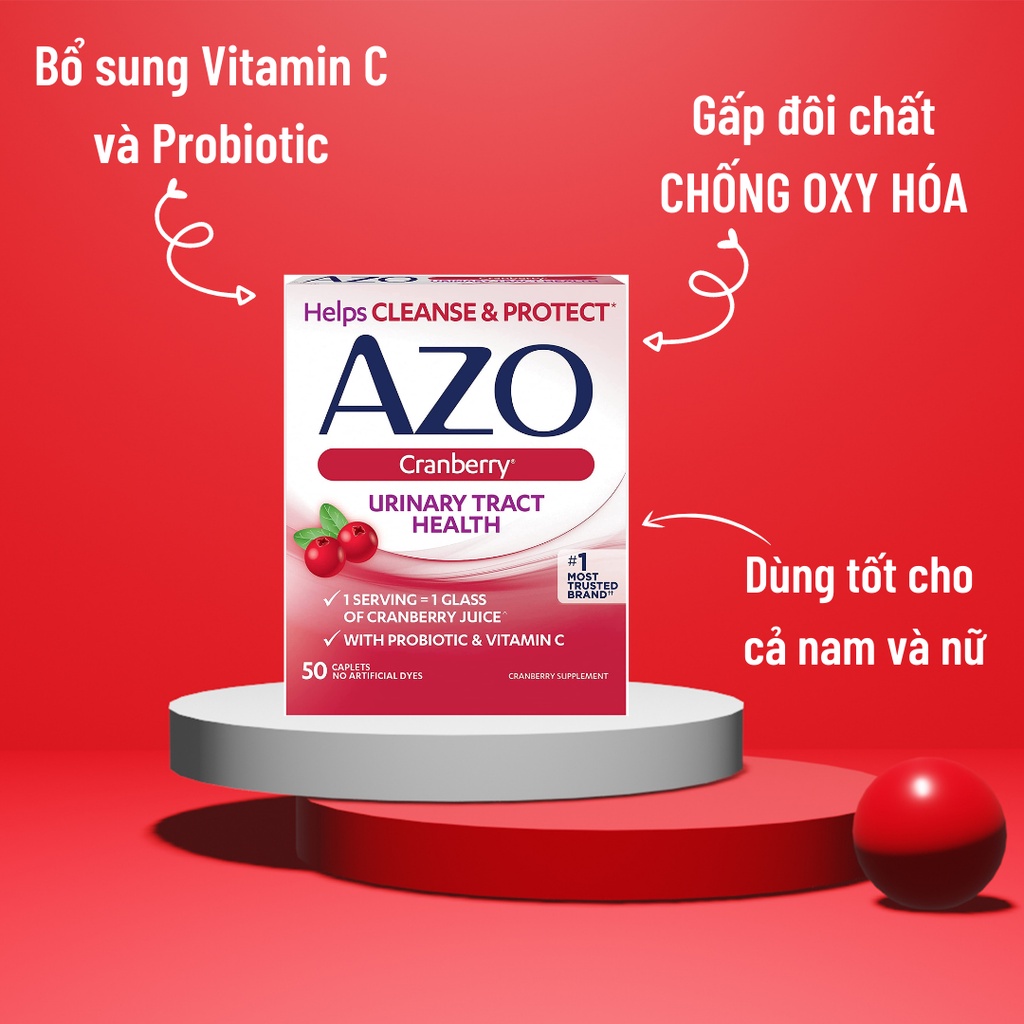 Viên uống Azo vàng Yeast Plus giảm viêm ngứa vùng kín 60 viên
