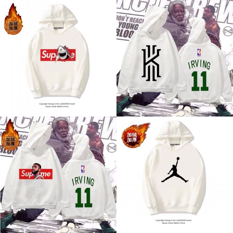 Nba Áo Hoodie Lót Nhung In Chữ Supreme Thời Trang Năng Động Cho Nam