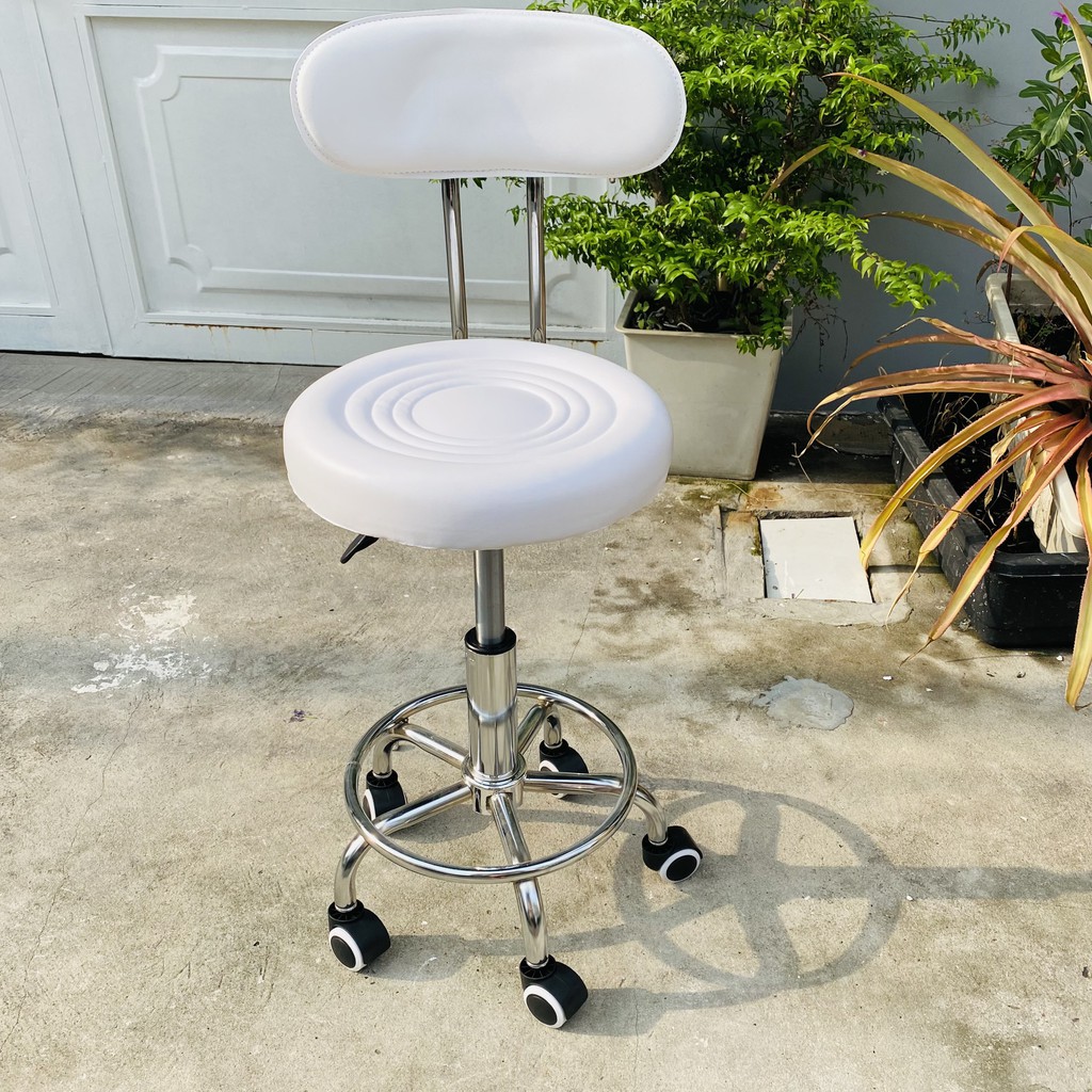 [Màu Trắng] Ghế spa, ghế xoay, ghế đôn có tựa lưng | BigBuy360 - bigbuy360.vn